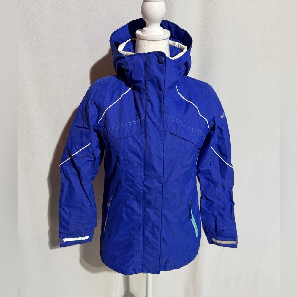 Columbia Hooded Spring Jacket Youth Girls Size M 10/12 Blue